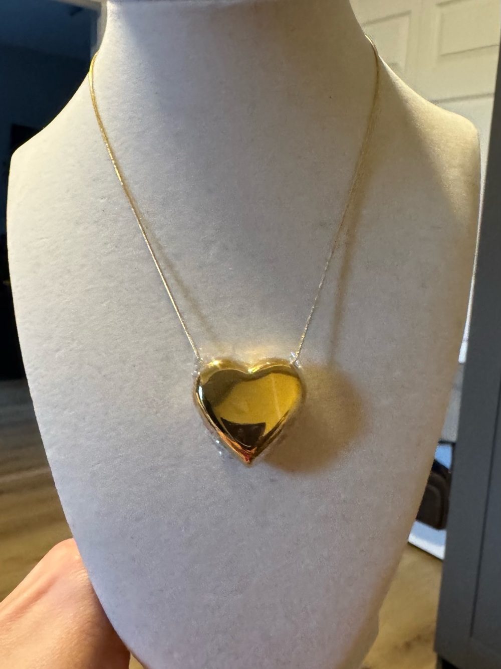 Gold Heart Pendant Necklace - Heart Locket Necklace